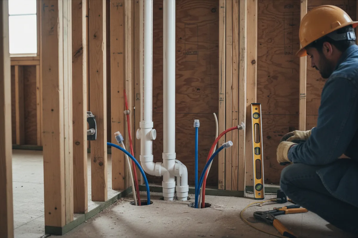 Drain and supply rough-in during Leak Detection in Topanga