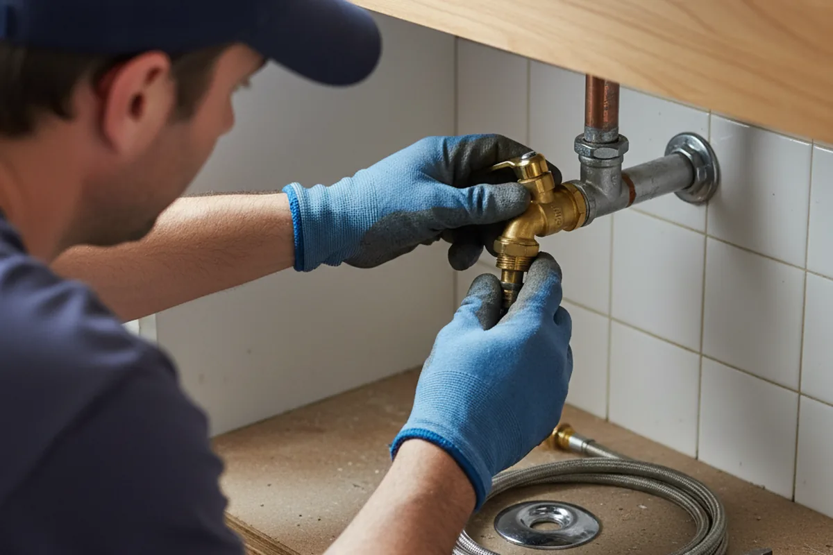 Shutoff valve and fitting work during Burst Pipe Repair in Topanga